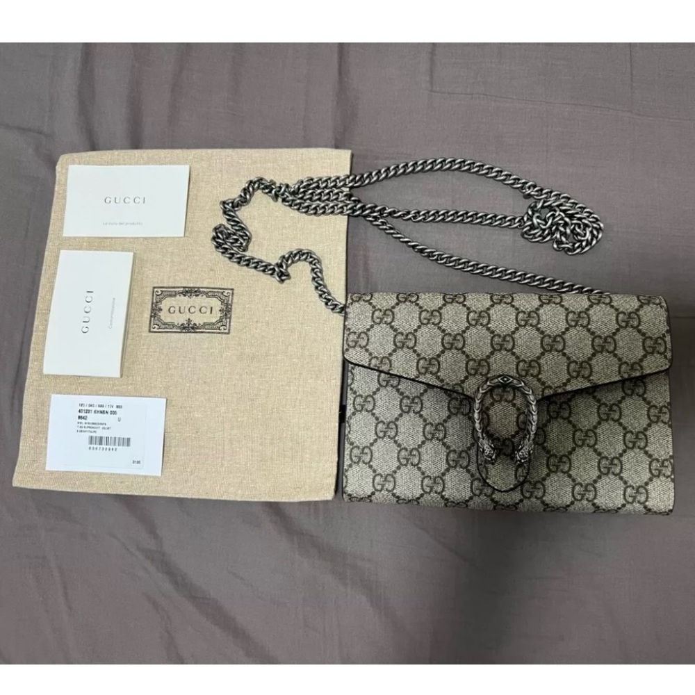 Gucci Bag Crossbody Handbag Wallet on Chain Dionysus GG Canvas Leather clutch